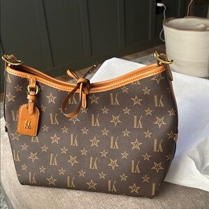 Source Unknown Brown and Tan Monogram Shoulder Bag